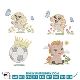 Adorable Animals and Fantasy- 10 Embroidery Designs Pack - Multi-Size - FineryEmbroidery
